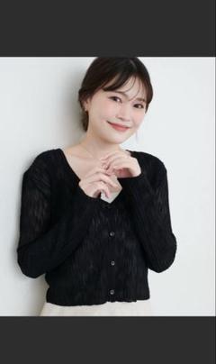 【WEB限定】針抜きリブVネックシアーカーディガン