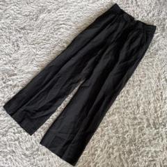 美品ヴェルメイユパーイエナ　リネン混ツータックワイドパンツ　トラウザー　ブラック
