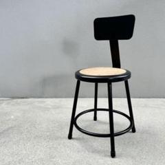 美品✴︎スツール チェア インダストリアル アイアン スチール ウッドシート 円形