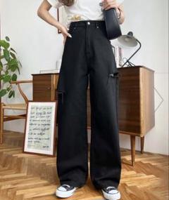 moment+ ヘビーツイル&デニムダメージストレートパンツのサムネイル