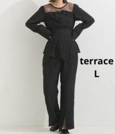terrace　テラス　チュニックブラウス　センターピンタックパンツセット　L