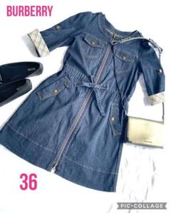 Burberry blue label デニムワンピース ノバチェック36美品