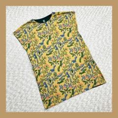 graniph◆グラニフ（F) 半袖チュニック Tシャツ　イエロー×緑　総柄