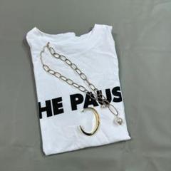 THE PAUSE ウィム ガゼット ロゴ プリント Tシャツ 白