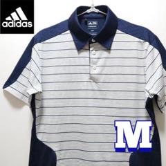 adidasGOLFアディダス　ゴルフウェア　半袖ネイビー　メンズM【美品】
