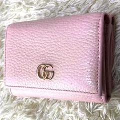 232 美品 GUCCI グッチ マーモント 3つ折り財布 GUCCI グッチ GGマーモント 三つ折財布 ネイビー カーフ 722732