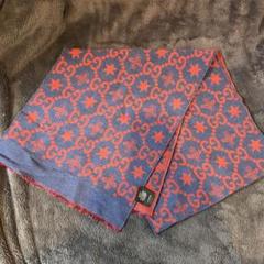 【あんしん鑑定】GUCCI グッチ GG ビー＆スター 大判マフラー あんしん鑑定】GUCCI グッチ GG ビー＆スター 大判マフラー