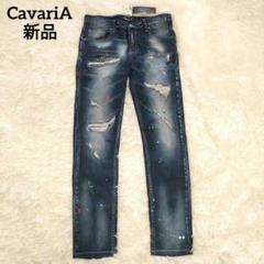 新品 CavariA デニム Y2K ペイント ダメージ ジーパン お兄系