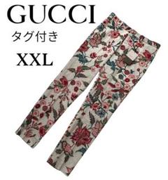 GUCCI 花柄刺繍 パンツ センタープレス フラワーステッチ センタープレス ストレートスラックス