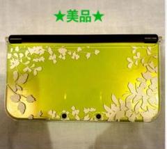 美品 Nintendo New 3DS LL ライム×ブラック 花柄ケース付き★