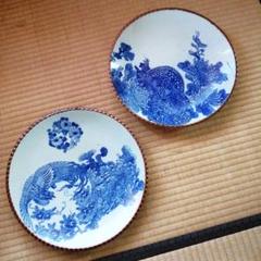 明治〜大正レトロ　古伊万里焼　大皿　梅・鶯図柄　アンティーク 明治〜大正レトロ 古伊万里焼 大皿 梅・鶯図柄 アンティーク