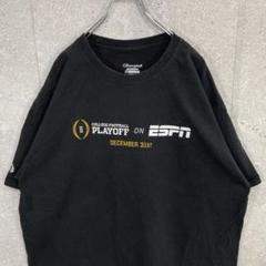 チャンピオン　カレッジフットボール　両面プリントブラックTシャツ　2XL