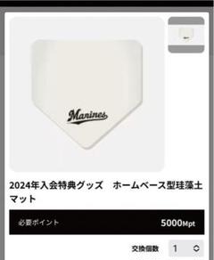 千葉ロッテマリーンズ 入会特典 2024 ホームベース型珪藻土マット