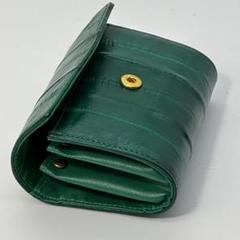 【新品】財布（うなぎ革）小銭硬貨・手作りハンドメイド・エメラルドグリーン
