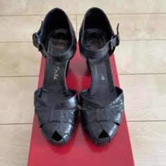 Ernesto Esposito クロコウッドヒールサンダル Ernesto Esposito クロコウッドヒールサンダル