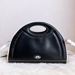 DIESEL✨️ディーゼル　Dロゴ　ムーン　ブラック　2way　レザー
