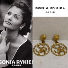 SONIA RYKIEL PARIS VINTAGE SRロゴゴールドイヤリング