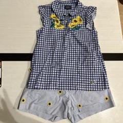 パーリーゲイツノースリーブシャツ ショートパンツ　セット　ひまわり パーリーゲイツノースリーブシャツ ショートパンツ セット