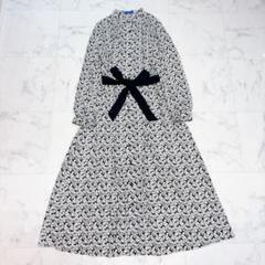 極美品✨ブルーレーベルクレストブリッジ 花柄 ロングワンピース Aライン