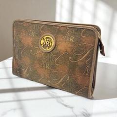 ミ*ト様 NINA RICCI ロゴ柄 クラッチバッグ ベージュ be-rich0112_h1934