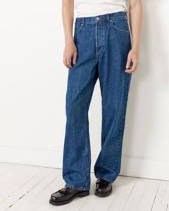 ≪DRIES VAN NOTEN≫ ハイライズ ワイドレッグ ジーンズ ブルー Dries Van Noten*ワイドレッグ ダメージジーンズ ブルー デニム