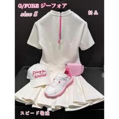 新品☞ジーフォア 背中可愛いゴルフウェア●半袖&スカート2点 新品☞おまけ付き❗️GFOREジーフォア ゴルフウェア 半袖