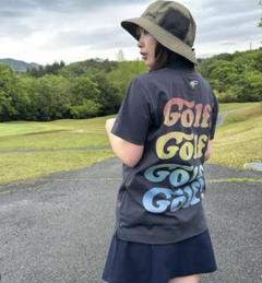 ビームスゴルフ バックプリント ポロシャツ チャコールグレー