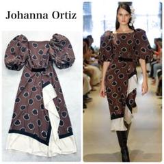 Johanna Ortiz 壺柄　パフスリーブ　シルク　ミディドレス　ワンピース