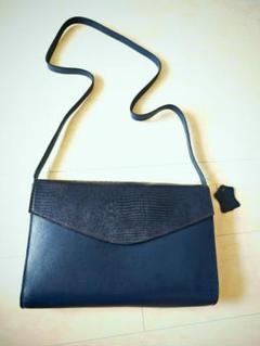 日本 レザーバック handmade 限定本革 ネイビー ショルダー フラップ式