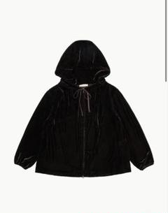 AMOMENTO VELVET SHIRRING HOODIE ダークブラウン AMOMENTO VELVET SHIRRING HOODIE ダークブラウン