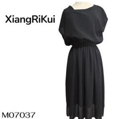 ★美品★XiangRiKui シャンリクイ ワンピース ひざ丈 半袖 透け感