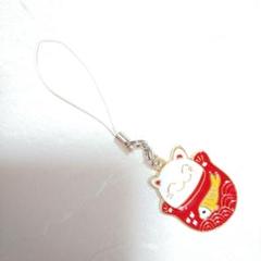 ハンドメイド】携帯ストラップ♪F32(和雑貨猫雑貨ネコグッズ招き猫懸賞運アップ)
