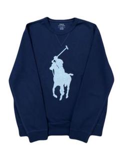 【美品】 現行品 ポロラルフローレン ポニー刺繍 総柄 スウェット ネイビー 2025年最新】 ラルフローレン スウェット ネイビーの人気