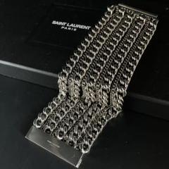 激レア Saint Laurent マルチチェーンブレスレット 喜平 シルバー 激レア Saint Laurent マルチチェーンブレスレット 喜平