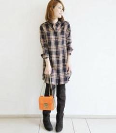 アーバンリサーチ rosso チェック柄 ロングシャツ シャツ