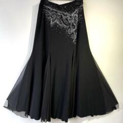 社交ダンス✨チャコット✨ロイヤルダンス✨黒✨キャミ付き✨新品タグ付き Chacott 社交ダンススカート（社交ダンス】チャコット Royal