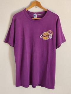 90sラッセルUSA製LAレイカーズTシャツオールドビンテージボロフェードNBA