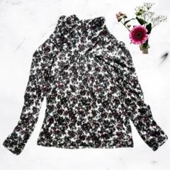COMME ÇA DU MODE 9号 花柄 ハイネックカットソー 日本製