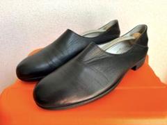 ショセ トラベルシューズ レザー スリッポン ブラック 黒 24 美used chausser ショセ トラベルシューズ 靴 レディース スリッポン