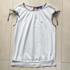 新品タグ付き　バーバリーブルーレーベル　半袖トップス　チェック柄袖リボン バーバリーブルーレーベル BURBERRY BLUE LABEL タンクトップ