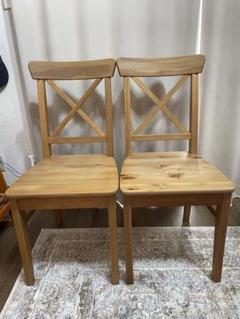 【極美品】IKEA インゴルフ カウンターチェア INGOLF 73cm　2脚 INGOLF インゴルフ チェア, ブラウンブラック - IKEA