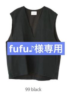 MIDIUMISOLIDミディウミソリッドVネックプルオーバーベスト　黒 セール】MIDIUMISOLID for Ladies Vネックノースリーブプル