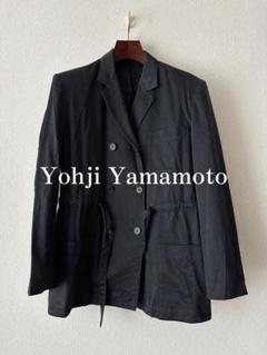B Yohji Yamamoto ブラック アシメ テーラードジャケット Yohji Yamamoto Pour Homme 【men3292I】 REPLICA 02AW ウール