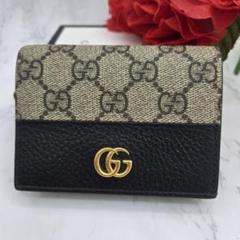 ✨未使用展示品・箱付き✨　GUCCI ミニ財布　マーモント　GG Vステッチ ✨未使用展示品・箱付き✨ GUCCI ミニ財布 マーモント GGロゴ 二