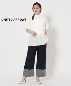 ◆ UNITED ARROWS シャーリング ハイネック ブラウス　ホワイト