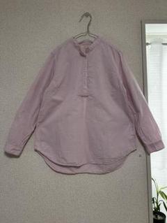 Sunny cloud 綿麻薄いピンク 長袖シャツ　M