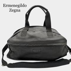 Ermenegildo Zegna 2WAY レザーボストンバッグ ブラック Ermenegildo Zegna レザー 2way ボストンバッグ ブラック