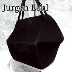 希少✨Jurgen Lehl ブラック ハンドバッグ　編み込みハンドル