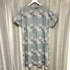 希少極美品　marble sud　額紫陽花　Aラインワンピース　グレー Ｆサイズ 希少極美品 marble sud 額紫陽花 Aラインワンピース グレー F