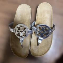 TORYBURCH トリーバーチサンダルシルバーミラー7 24 used